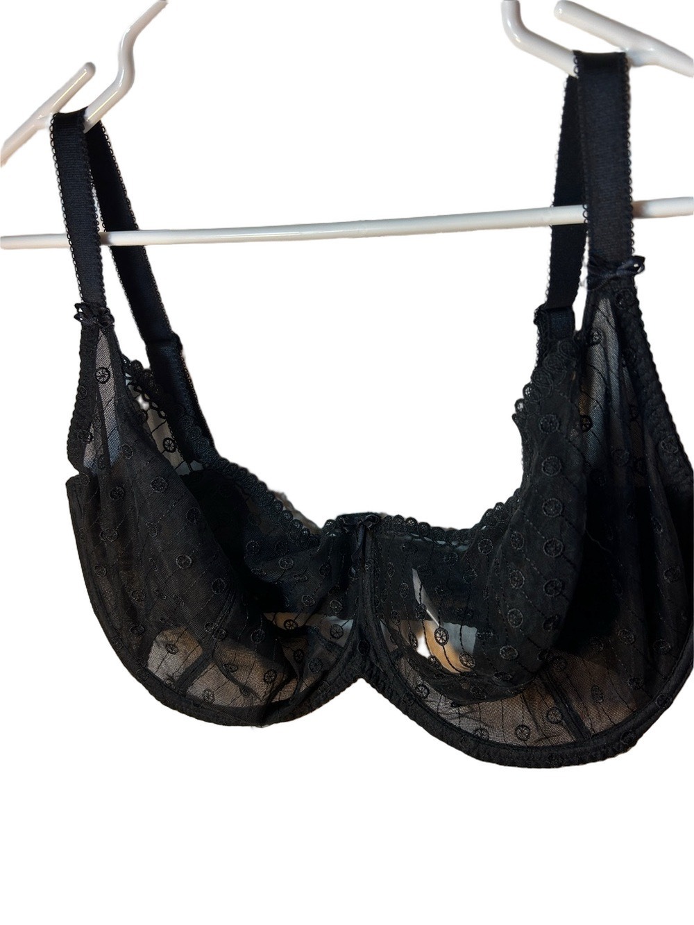 Curvy Kate Sheer Lace Underwire Bra in Black Size 38N